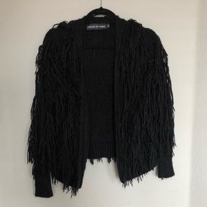 Black Fringe Cardigan